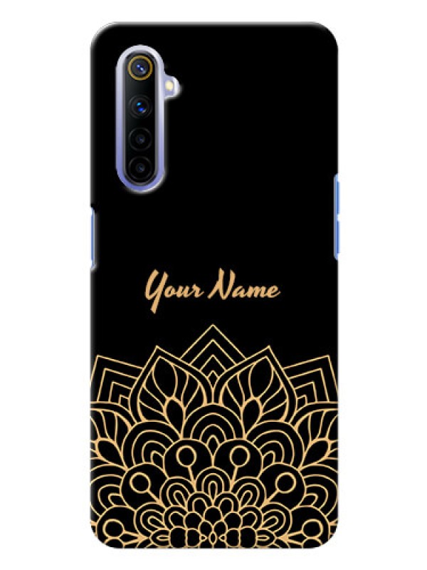 Custom Realme 6 Back Covers: Golden mandala Design