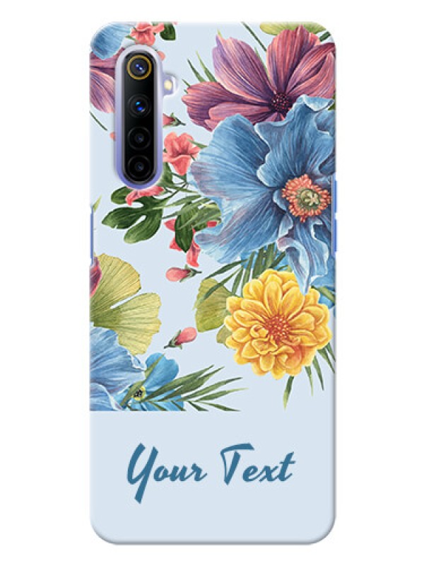 Custom Realme 6 Custom Phone Cases: Stunning Watercolored Flowers Painting Design