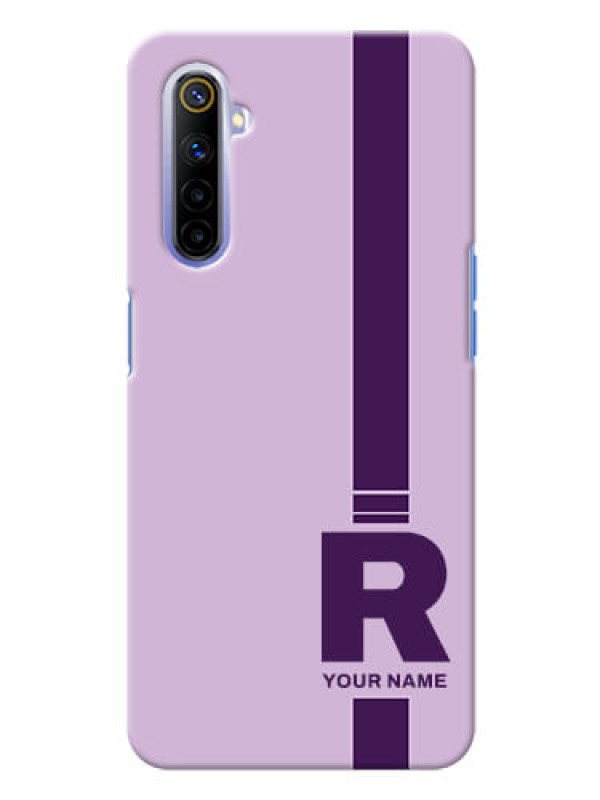 Custom Realme 6 Custom Phone Covers: Simple dual tone stripe with name Design