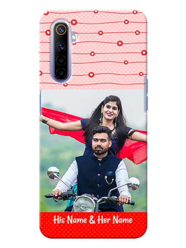 Custom Realme 6i Custom Phone Cases: Red Pattern Case Design