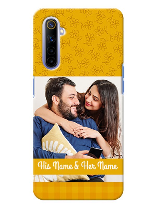 Custom Realme 6i mobile phone covers: Yellow Floral Design