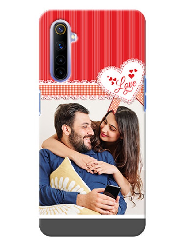 Custom Realme 6i phone cases online: Red Love Pattern Design