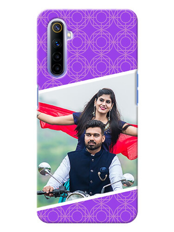 Custom Realme 6i mobile back covers online: violet Pattern Design
