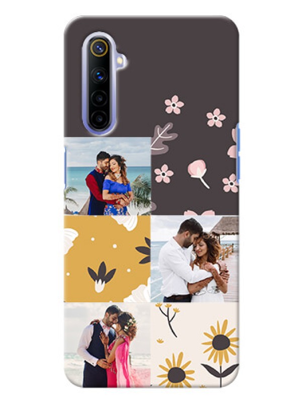 Custom Realme 6i phone cases online: 3 Images with Floral Design