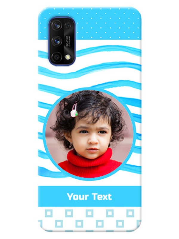 Custom Realme 7 Pro phone back covers: Simple Blue Case Design