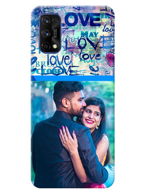 Custom Realme 7 Pro Mobile Covers Online: Colorful Love Design