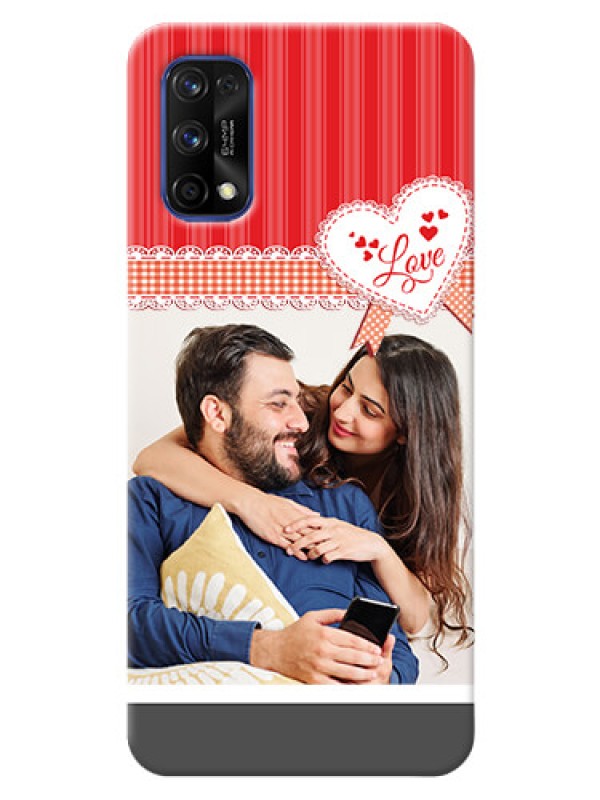 Custom Realme 7 Pro phone cases online: Red Love Pattern Design