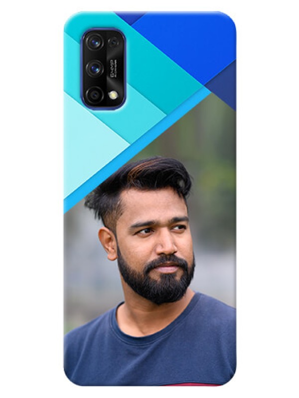 Custom Realme 7 Pro Phone Cases Online: Blue Abstract Cover Design
