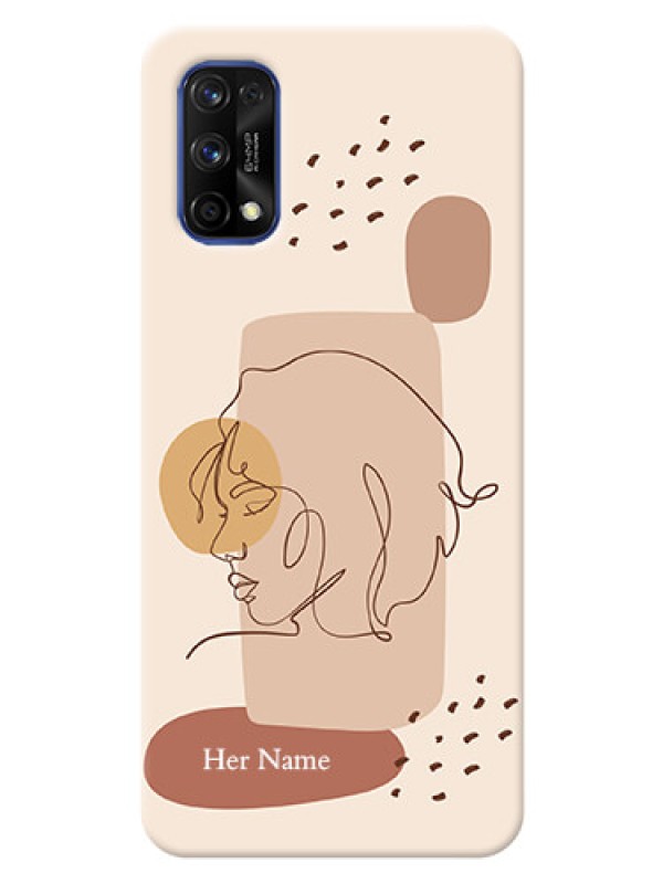 Custom Realme 7 Pro Custom Phone Covers: Calm Woman line art Design