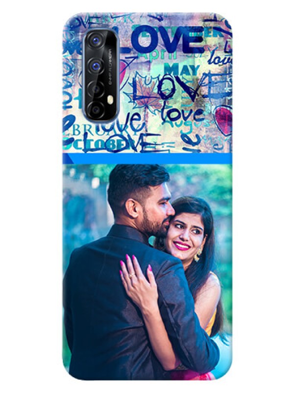 Custom Realme 7 Mobile Covers Online: Colorful Love Design
