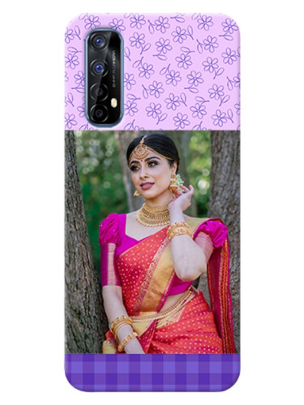 Custom Realme 7 Mobile Cases: Purple Floral Design