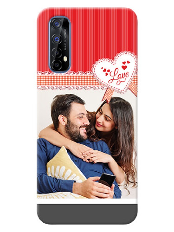 Custom Realme 7 phone cases online: Red Love Pattern Design
