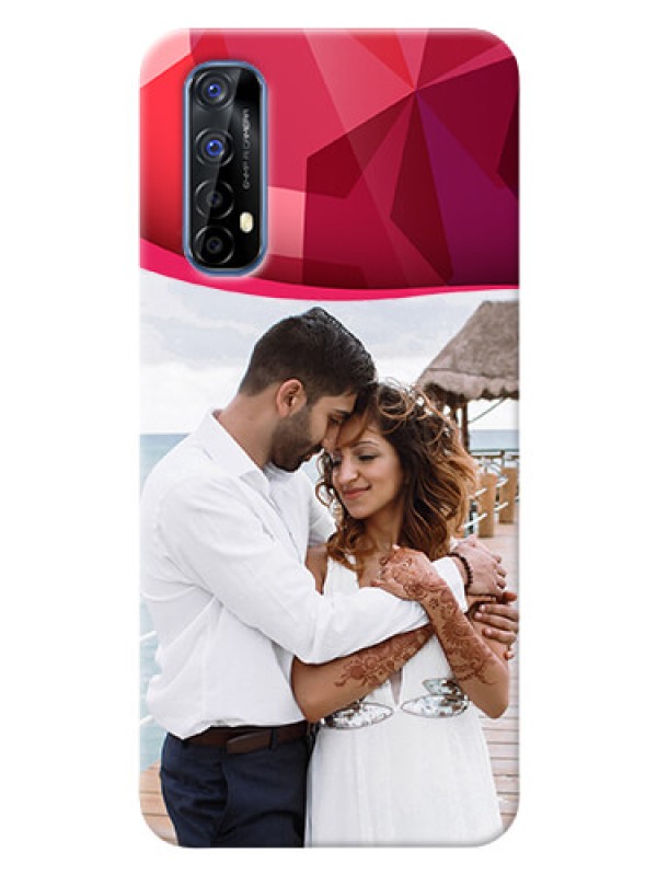 Custom Realme 7 custom mobile back covers: Red Abstract Design