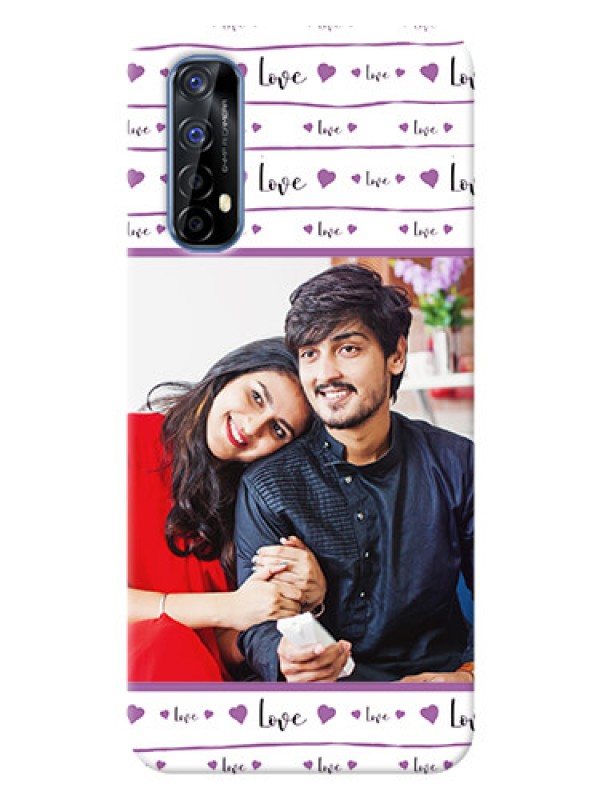 Custom Realme 7 Mobile Back Covers: Couples Heart Design