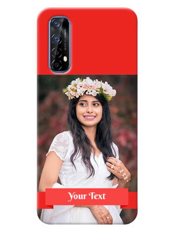 Custom Realme 7 Personalised mobile covers: Simple Red Color Design
