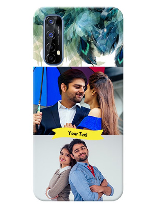 Custom Realme 7 Phone Cases: Image with Boho Peacock Feather Design