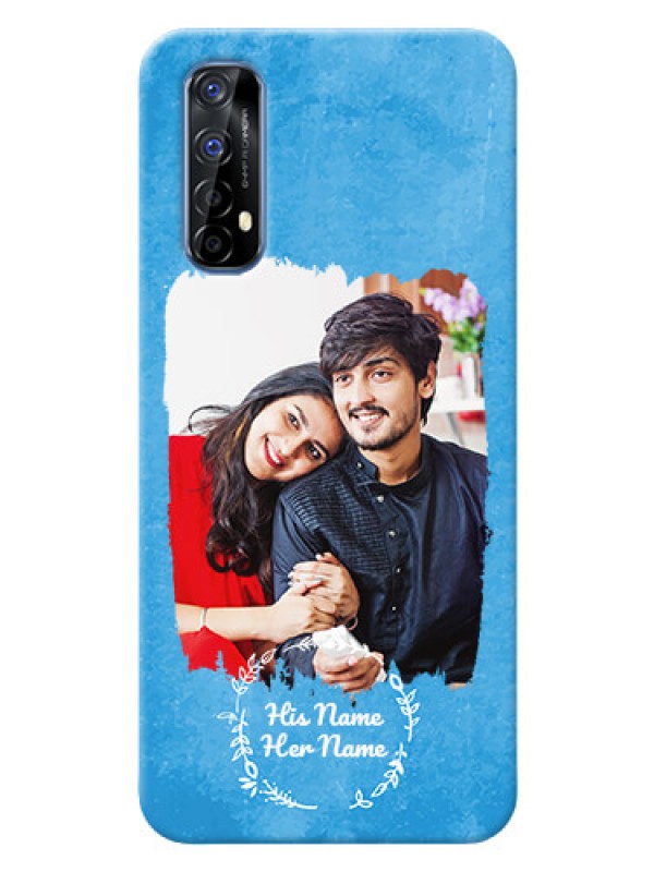 Custom Realme 7 custom mobile cases: Blue Color Vintage Design
