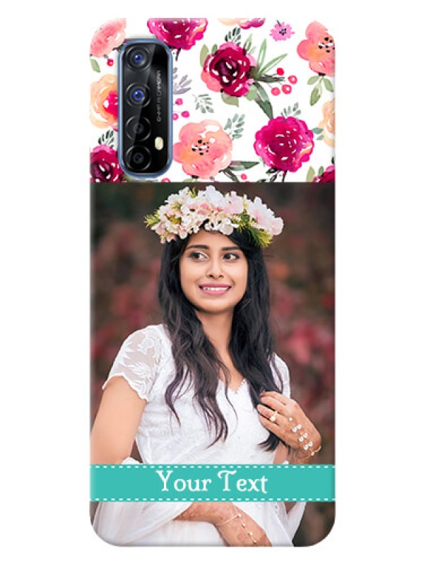 Custom Realme 7 Personalized Mobile Cases: Watercolor Floral Design