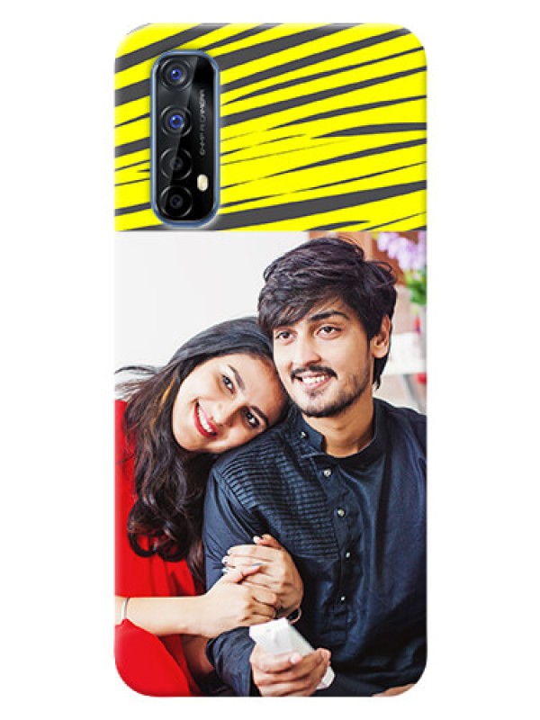 Custom Realme 7 Personalised mobile covers: Yellow Abstract Design
