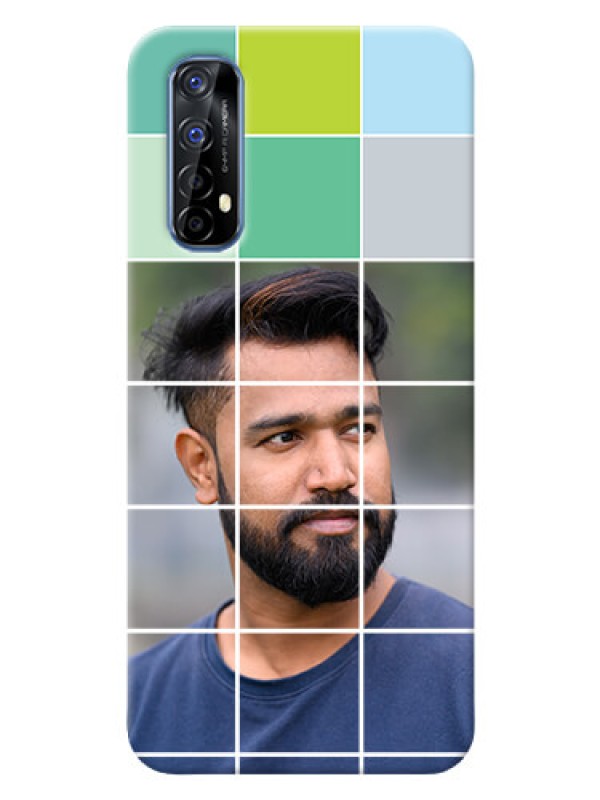 Custom Realme 7 personalised phone covers with white box pattern 