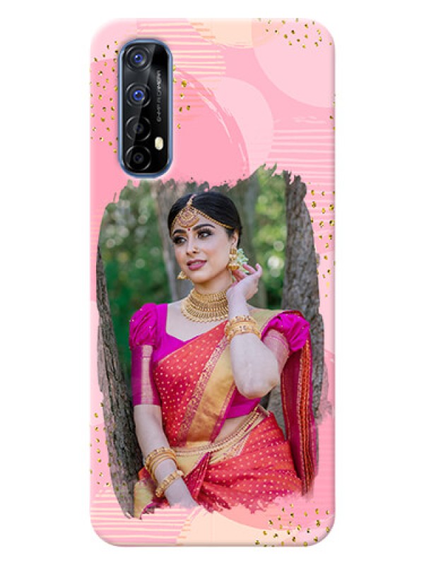 Custom Realme 7 Phone Covers for Girls: Gold Glitter Splash Design