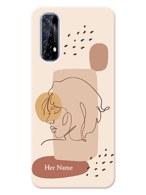 Custom Realme 7 Custom Phone Covers: Calm Woman line art Design