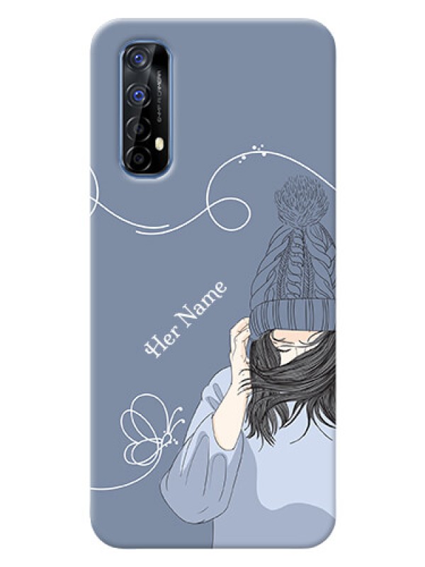 Custom Realme 7 Custom Mobile Case with Girl in winter outfit Design