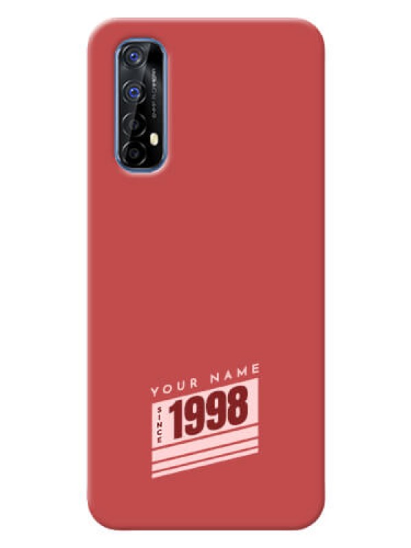 Custom Realme 7 Phone Back Covers: Red custom year of birth Design