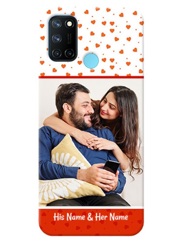 Custom Realme 7i Phone Back Covers: Orange Love Symbol Design
