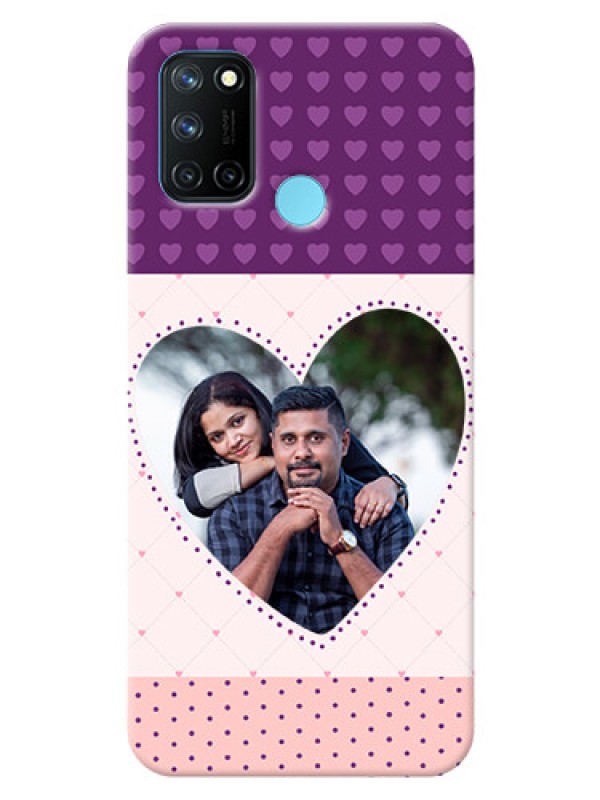 Custom Realme 7i Mobile Back Covers: Violet Love Dots Design