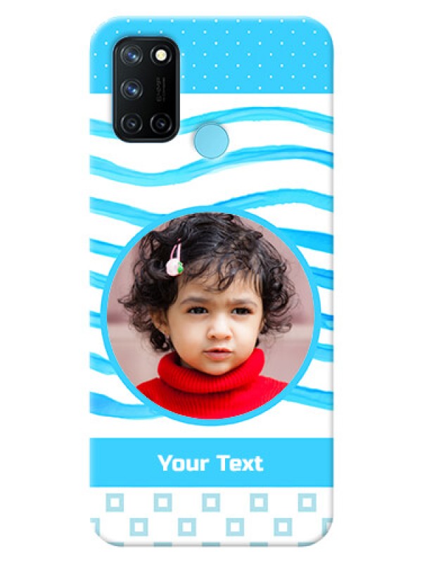 Custom Realme 7i phone back covers: Simple Blue Case Design