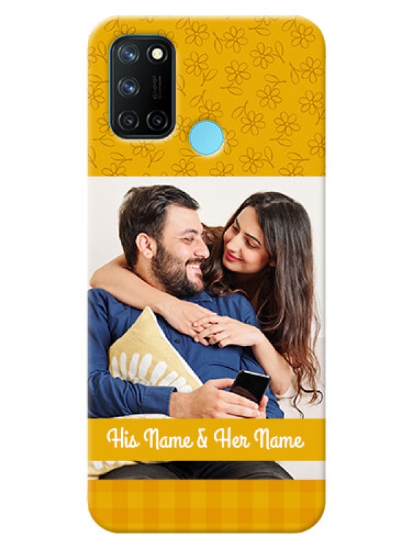 Custom Realme 7i mobile phone covers: Yellow Floral Design