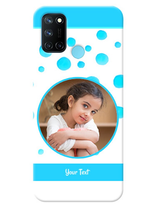 Custom Realme 7i Custom Phone Covers: Blue Bubbles Pattern Design