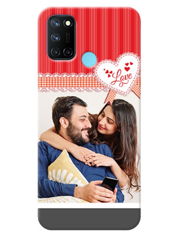 Custom Realme 7i phone cases online: Red Love Pattern Design