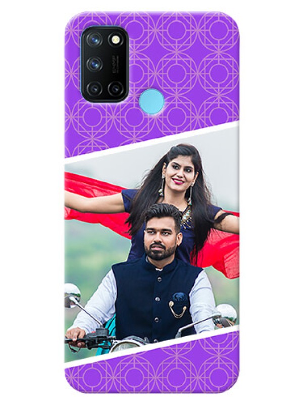 Custom Realme 7i mobile back covers online: violet Pattern Design