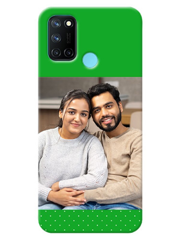 Custom Realme 7i Personalised mobile covers: Green Pattern Design