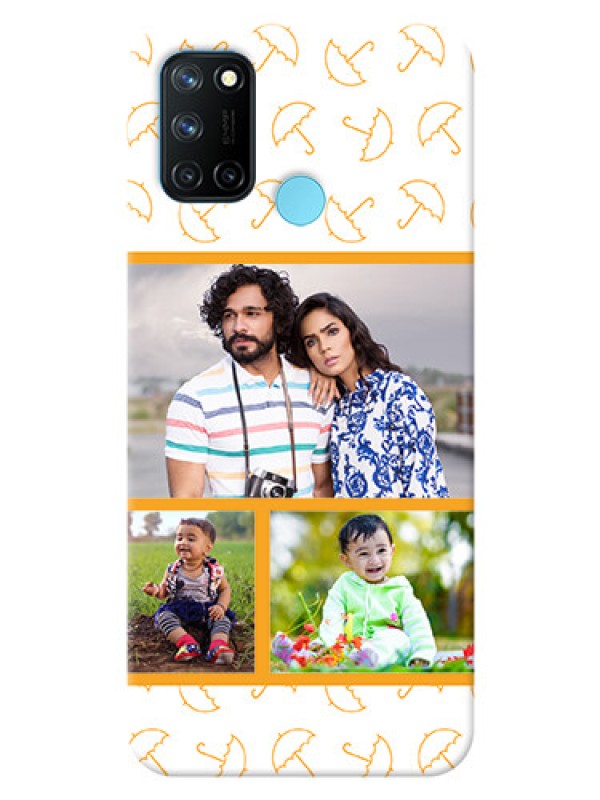 Custom Realme 7i Personalised Phone Cases: Yellow Pattern Design