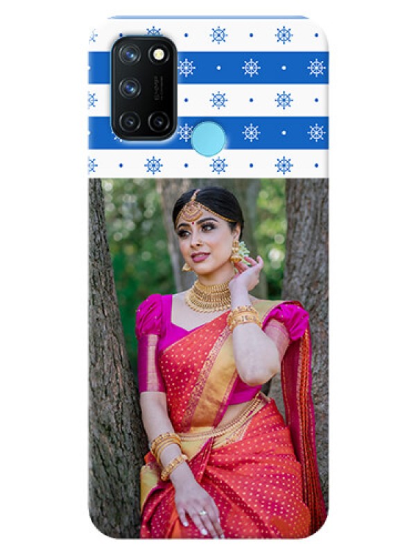 Custom Realme 7i custom mobile covers: Snow Pattern Design