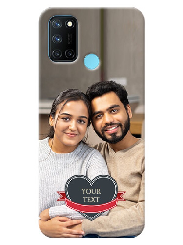 Custom Realme 7i mobile back covers online: Just Married Couple Design