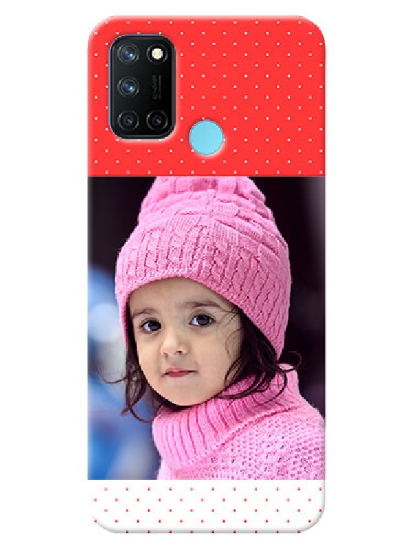 Custom Realme 7i personalised phone covers: Red Pattern Design