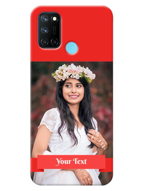 Custom Realme 7i Personalised mobile covers: Simple Red Color Design