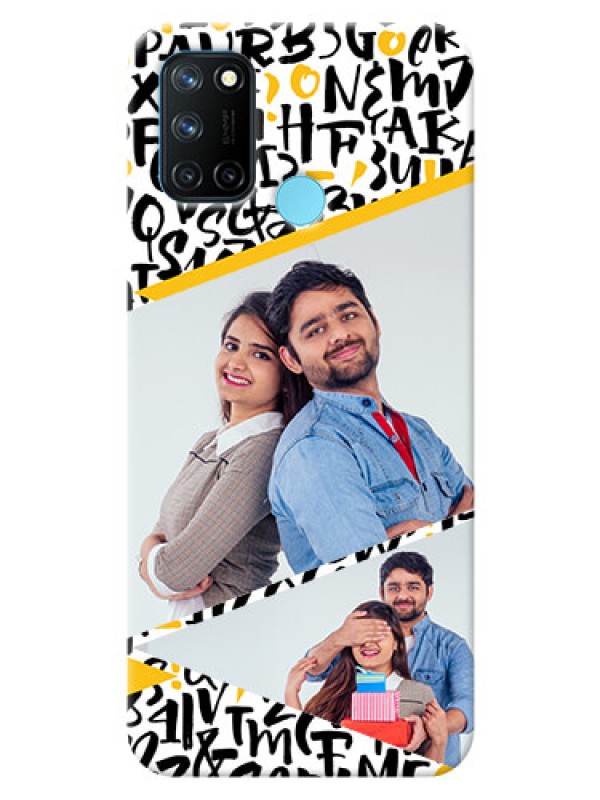 Custom Realme 7i Phone Back Covers: Letters Pattern Design