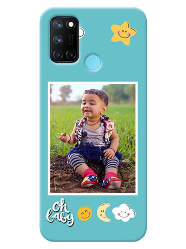 Custom Realme 7i Personalised Phone Cases: Smiley Kids Stars Design