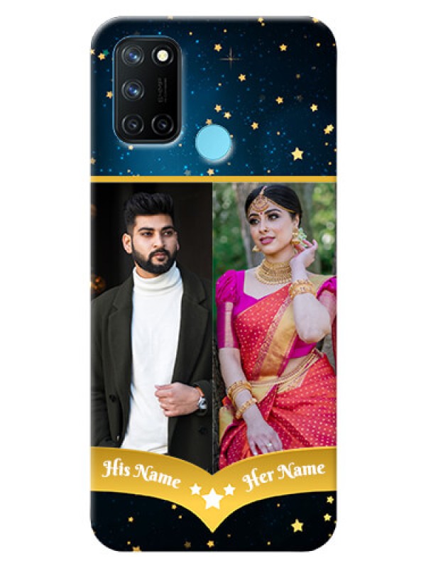 Custom Realme 7i Mobile Covers Online: Galaxy Stars Backdrop Design