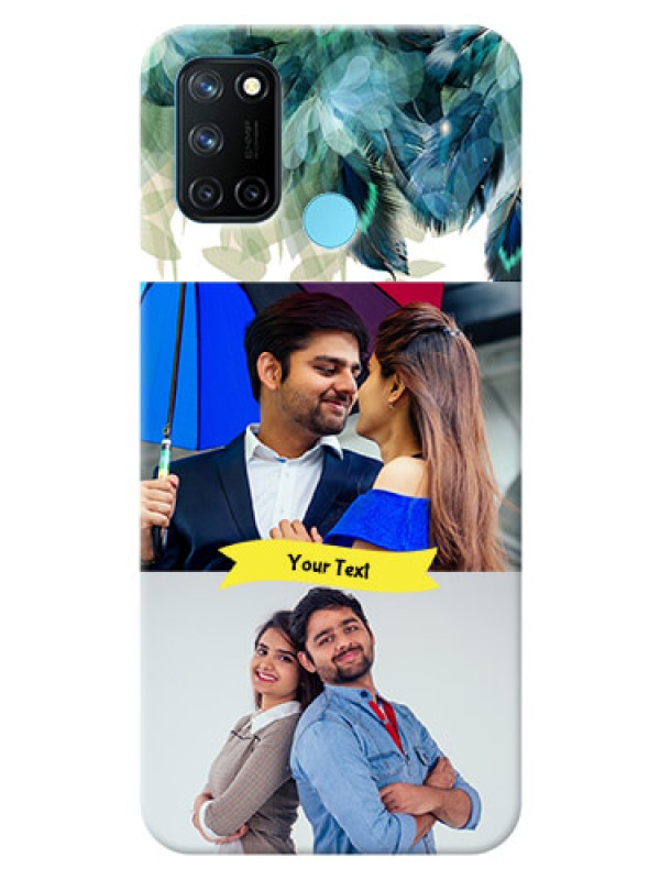 Custom Realme 7i Phone Cases: Image with Boho Peacock Feather Design