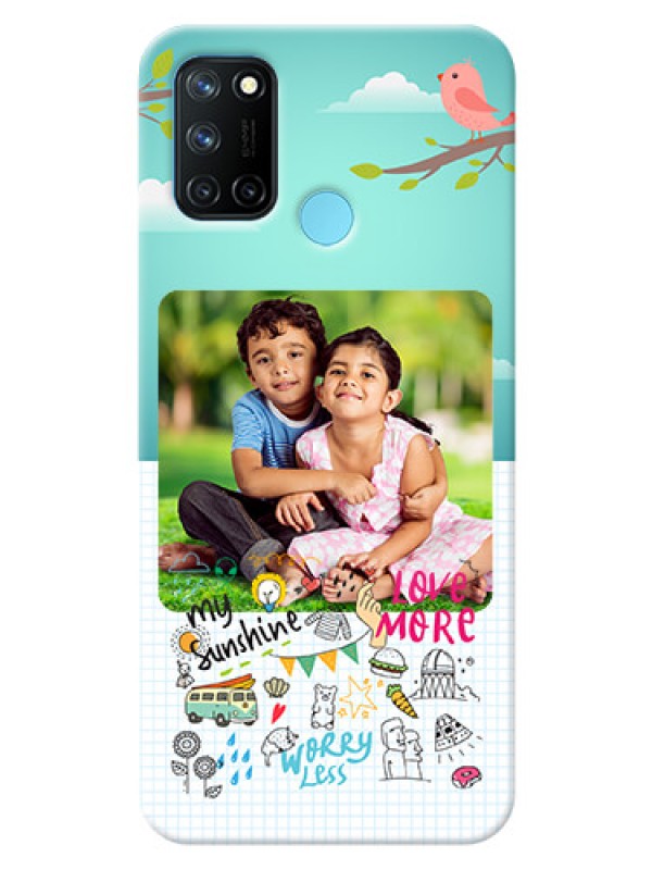 Custom Realme 7i phone cases online: Doodle love Design