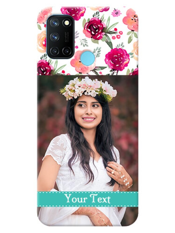 Custom Realme 7i Personalized Mobile Cases: Watercolor Floral Design