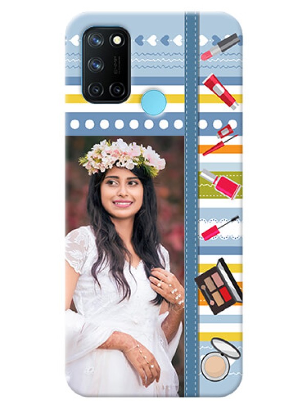 Custom Realme 7i Personalized Mobile Cases: Makeup Icons Design