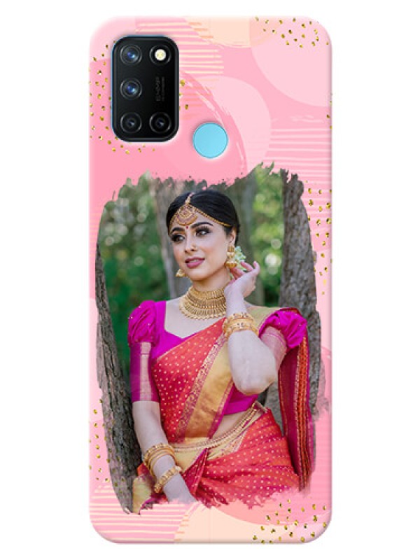 Custom Realme 7i Phone Covers for Girls: Gold Glitter Splash Design