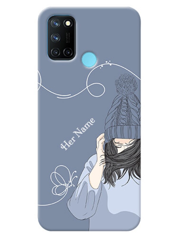 Custom Realme 7I Custom Mobile Case with Girl in winter outfit Design